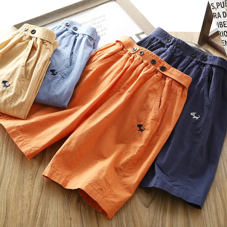 男童纯棉短裤2025夏季新款儿童薄款休闲五分裤中大童刺绣帅酷中裤