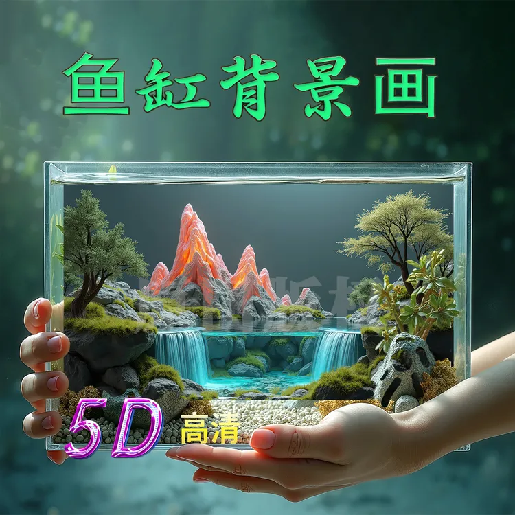 生态缸造景背景纸画高清图3d立体壁纸水族箱贴纸壁画造景装饰