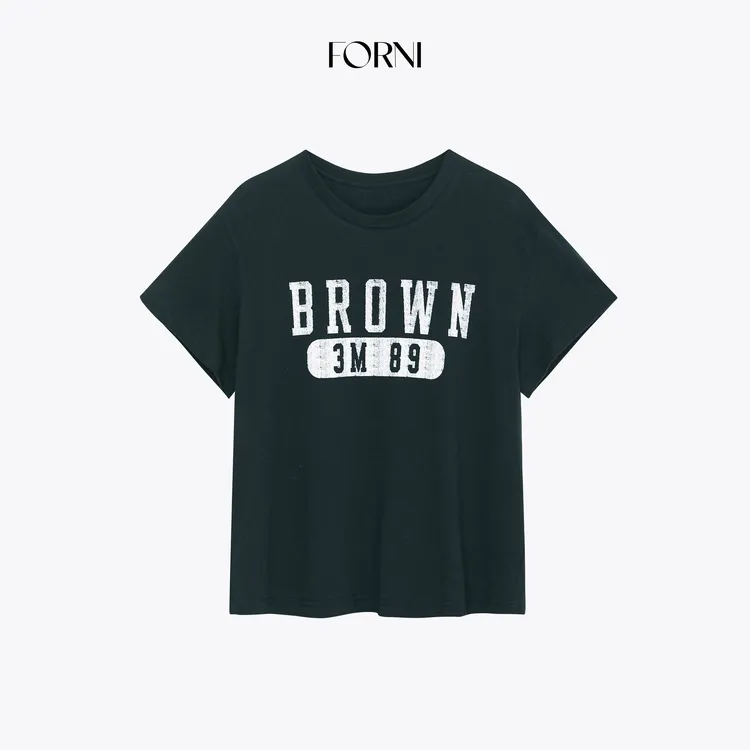FORNI 美式俱乐部 敲轻薄舒爽美式复古汉麻新疆棉印花T恤