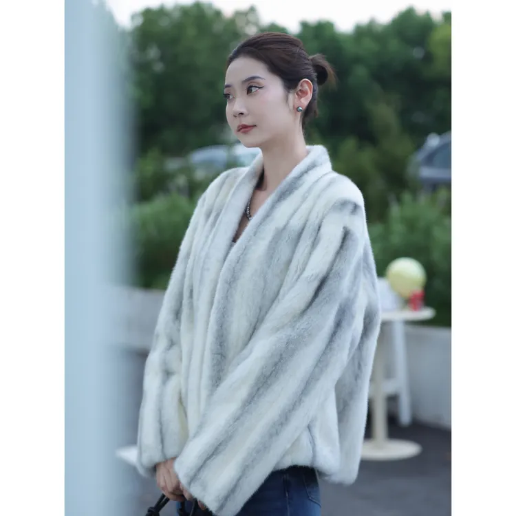 【CHENSMCHEN×JCSO】进口蓝宝石十字全抽刀短款水貂外套CdSP7605NL