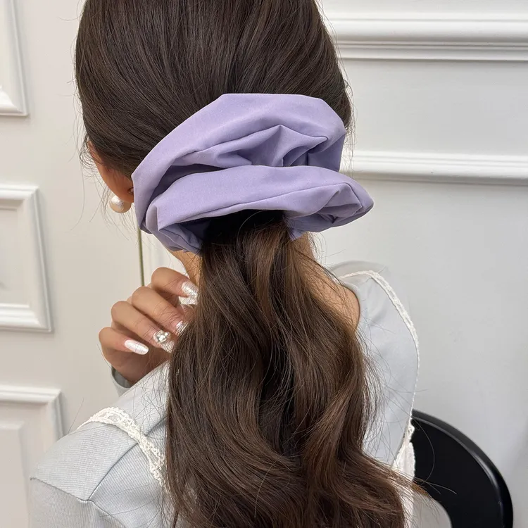 头饰百搭大肠紫色高头绳韩系丸子发圈纯色发箍学院风条纹顶简约颅