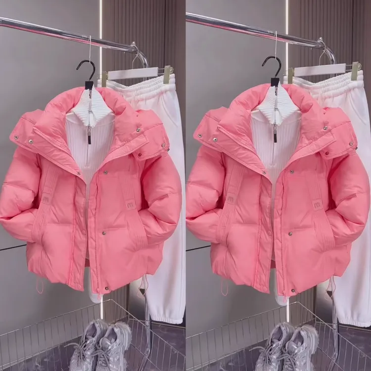 网红秋冬季潮款长袖连帽糖果色棉服大码休闲小众宽松显瘦棉衣外套