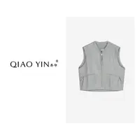 QIAO YIN“马夹”无袖短款时尚休闲宽松潮流QY26759