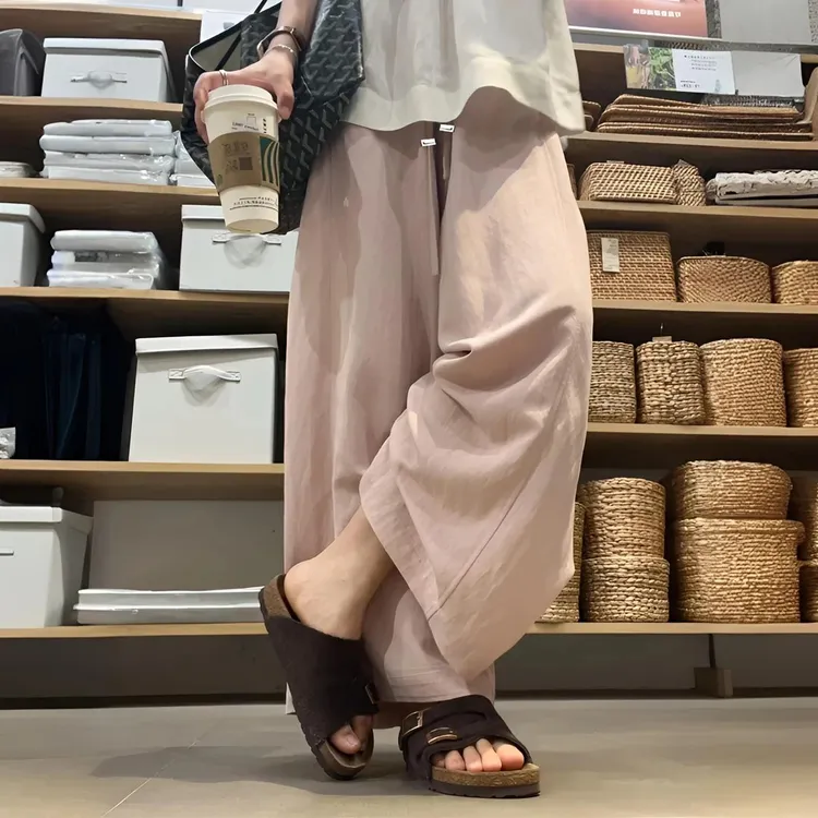 孕妇裤子夏季薄款外穿2025新款休闲慵懒凉凉裤垂感直筒拖地长裤子