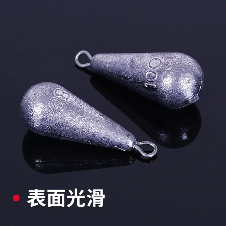 水滴型带环铅坠通心坠海杆抛竿路亚串钩远投海钓铅砣铅坠
