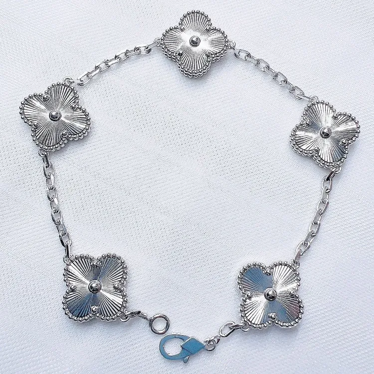 铂金PT950四叶草五花手链雷射经典百搭   抖音基地质检多样性发货