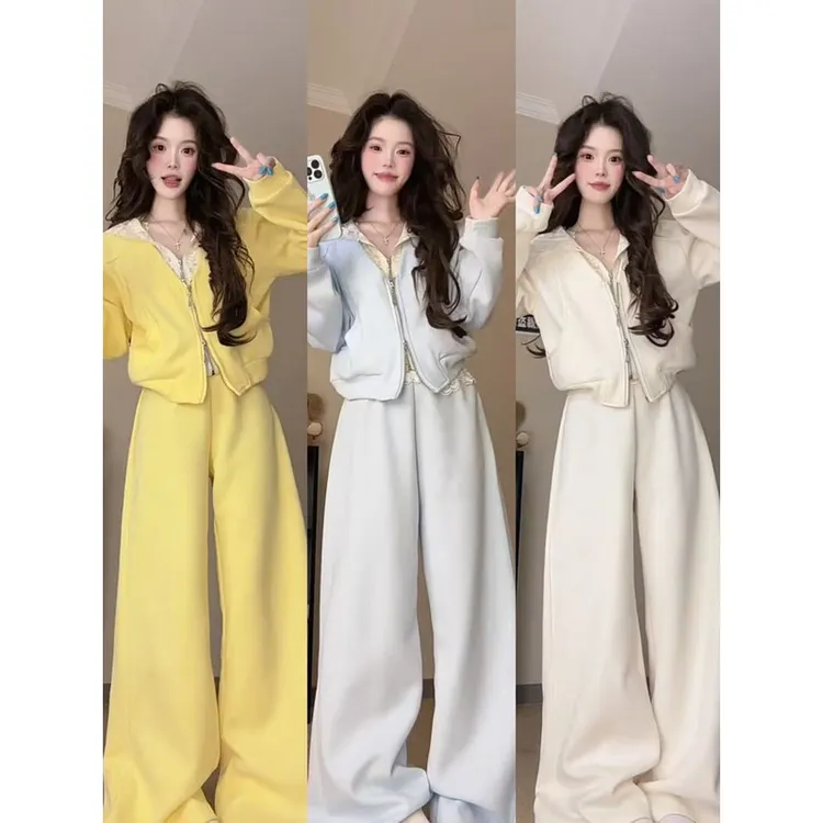 早秋季韩系卫衣松弛感穿搭配一整套装女2025新款初秋装超火小个子