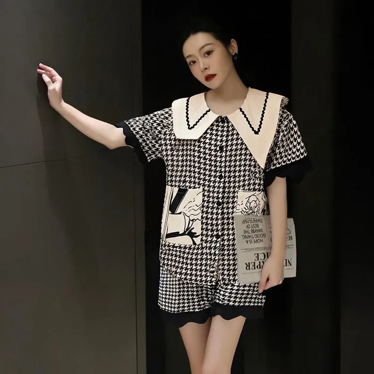 GPSUNLU夏季睡衣女冰雪丝高级感薄款文艺气质女士高端小众家居服