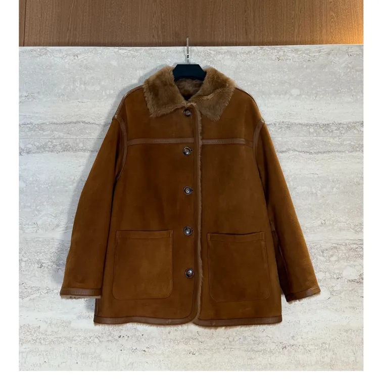 TANTAN 休闲冬季双面穿进口拉贡羊皮毛一体3838