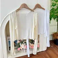 菜菜【改款版】小个子春夏温柔百搭显瘦木耳边开衫薄外套