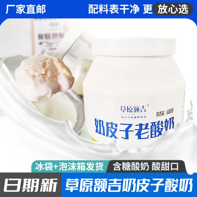 奶皮子老酸奶600g草原额吉原味酸奶风味酸牛奶内蒙古经典口味桶装
