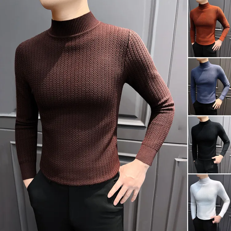 半高领毛衣男款秋冬爆款2025新款痞帅西装内搭修身针织男士打底衫