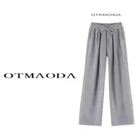 满天星烫钻羊毛蚕丝立体腰加绒阔腿裤 00888