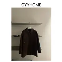 CYYHOME定制款中长款小翻领磨砂雾面皮衣