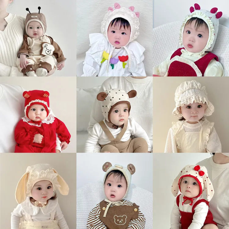 直播间过款宝宝秋冬帽子护耳针织毛线套头帽薄款婴幼儿春秋渔夫帽