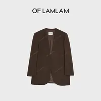 “隐奢老钱”马*拉斜纹绵羊毛法式都市时尚西装 OFLAMLAM MW084G