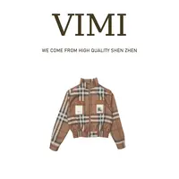 VIMI·“沙丘夹克”秋季新款拉链复古格纹休闲立领长袖外套NS17022