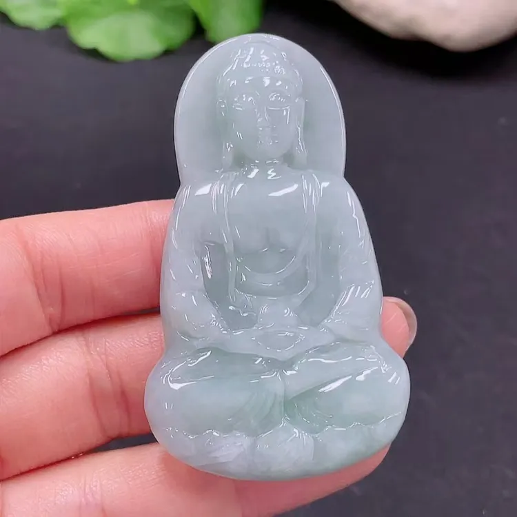 418天然翡翠A货01大日如来守护神生肖羊猴守护神吊坠牌子大气磅礴