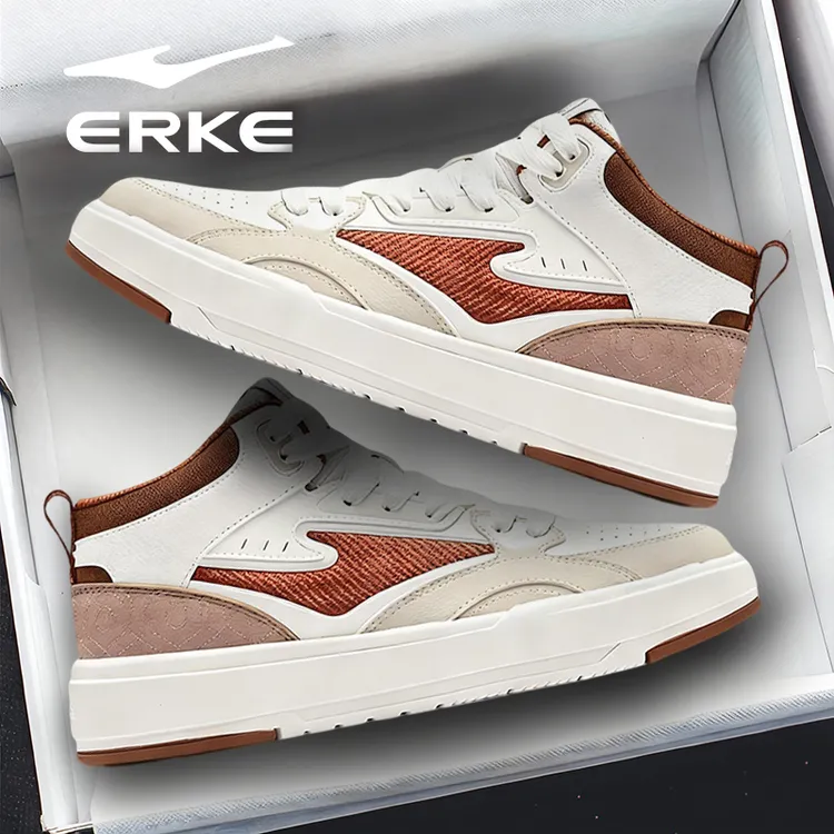 征服4丨鸿星尔克情侣款25年复古高帮板鞋百搭流光风旅游休闲鞋