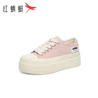 红蜻蜓休闲板鞋2025春夏新款女鞋厚底增高小白鞋学生运动帆布鞋女