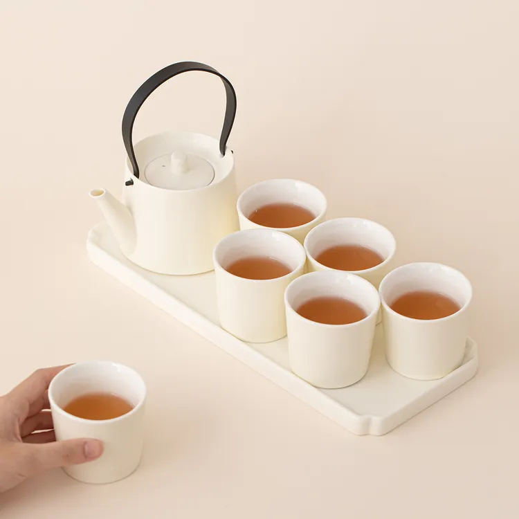 2025新款高级感简约高颜值精致家用的下午茶陶瓷功夫茶具一壶六杯