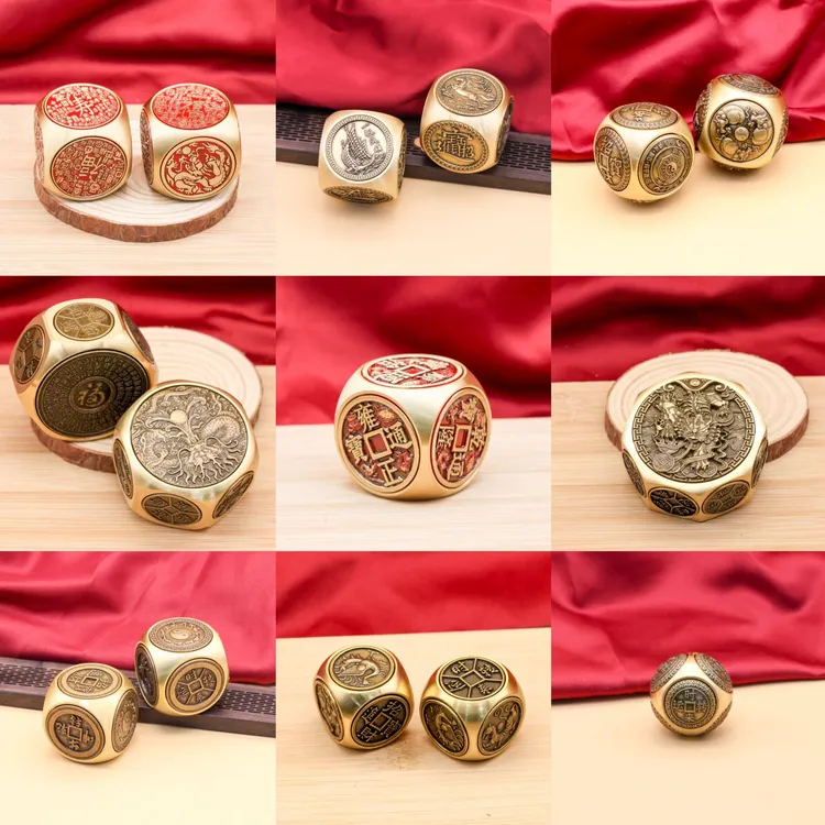 转运解压指尖陀螺黄铜五帝六面转转麻将招财进宝时来运转四大神兽