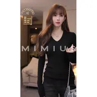【mimius】喵喵 羊毛混纺软糯百搭显瘦V领针织衫 WG11082