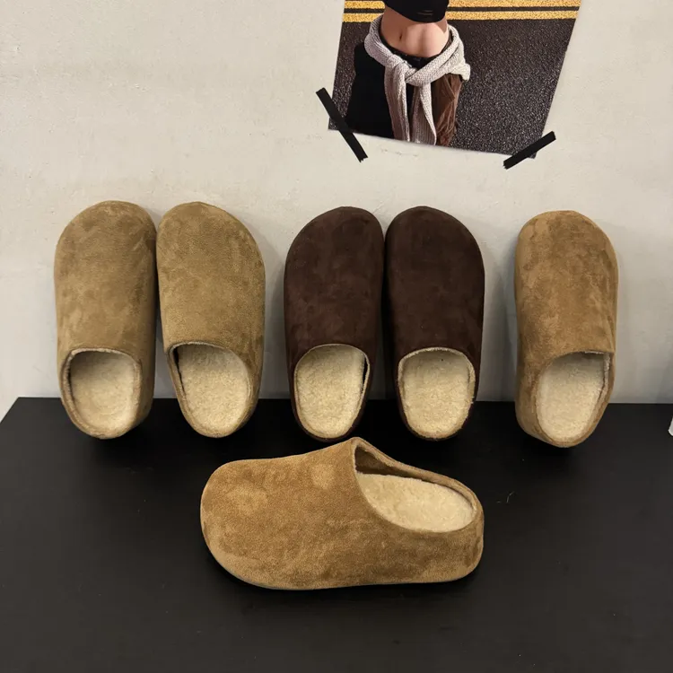 女休闲风包头款韩版包头拖棉拖鞋休闲秋冬复古