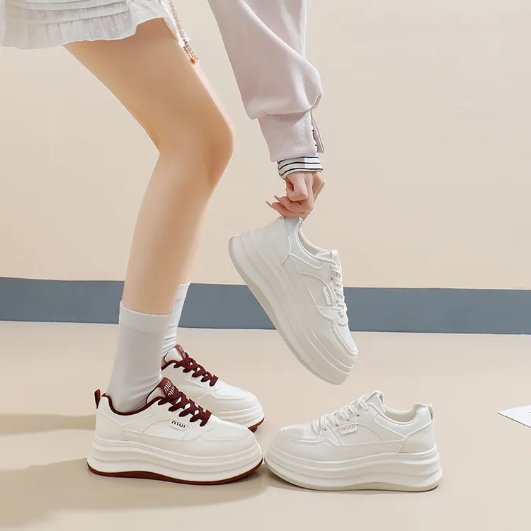 DIETIYA/蝶缇娅百搭厚底小白鞋休闲鞋学生运动旅游女士休闲鞋皮面