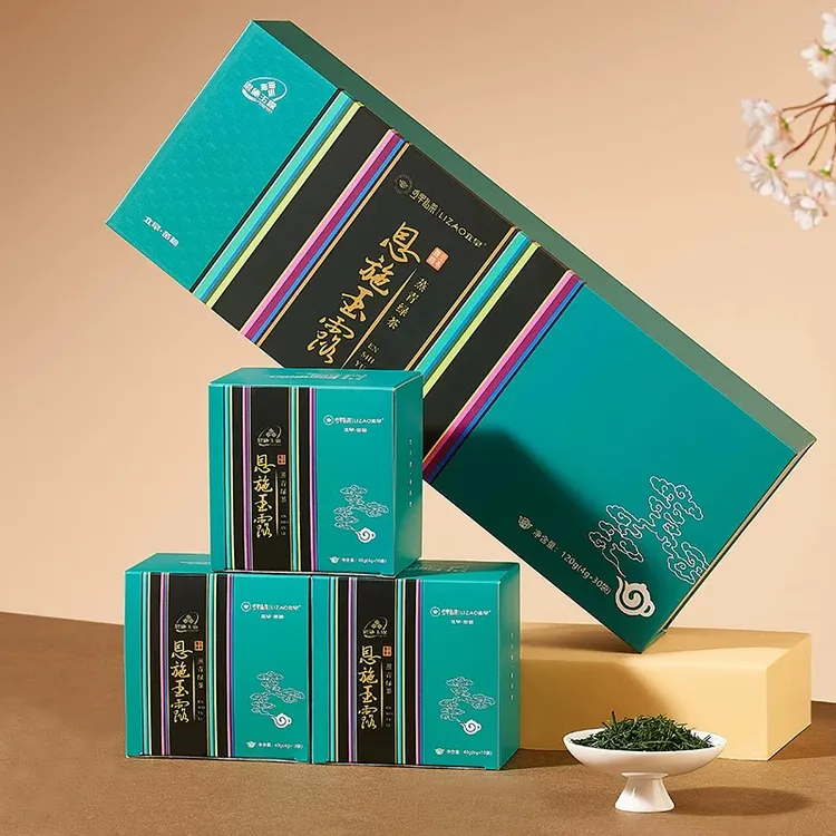 立早恩施玉露绿茶叶湖北特产含硒绿茶叶苗袖礼盒包装正宗高山绿茶