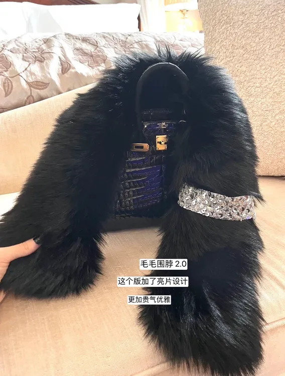 贵妇毛领环保毛围脖