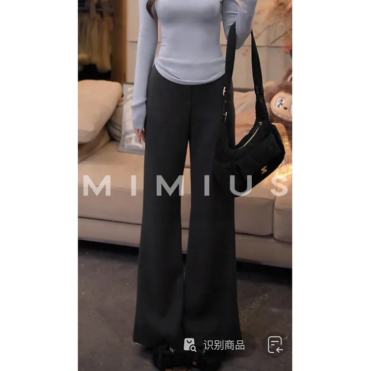 【mimius】P 加绒加厚简约百搭高腰休闲裤 G10399