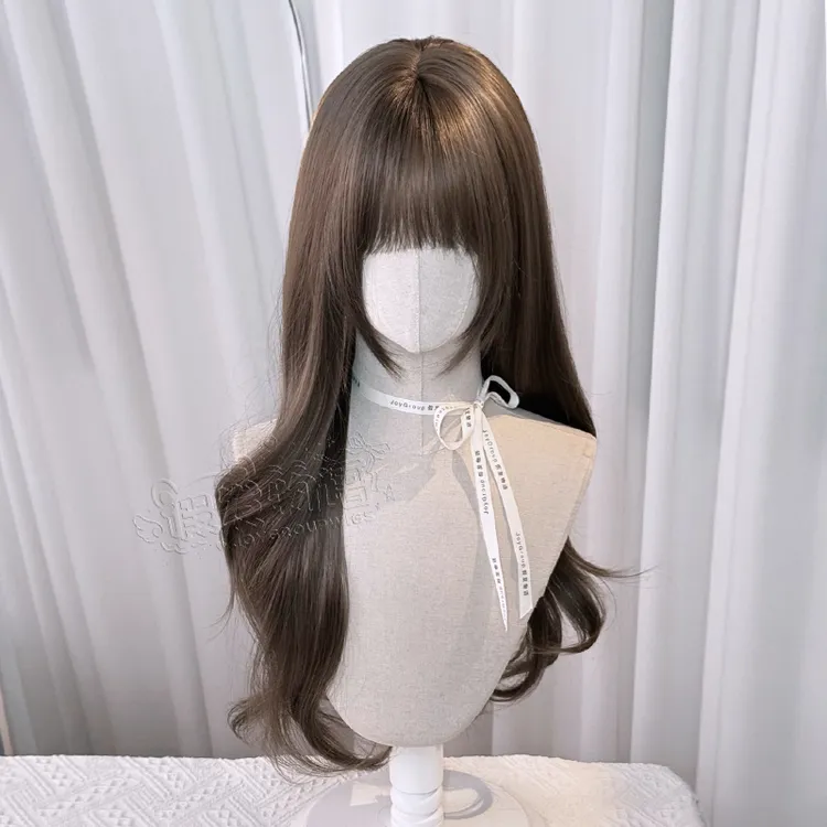 假发物语月下诗女款长卷发榛果灰棕色Lolita风格自然真全头套假发