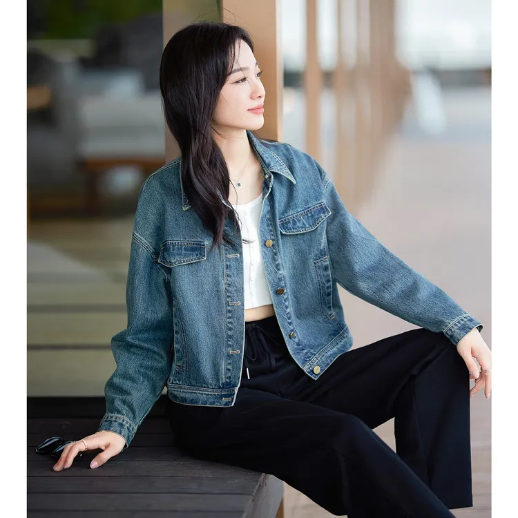 TOUCH MISS覆古休闲牛仔外套女2025新款春季休闲上衣显瘦短款夹克