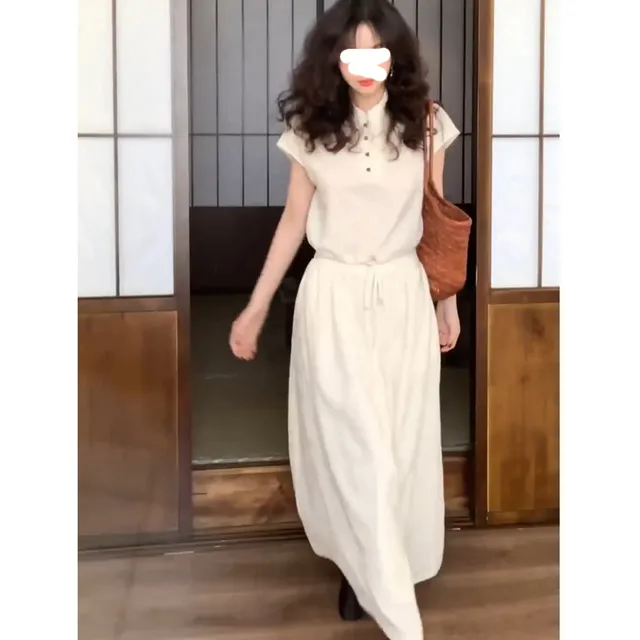 夏季气质衬衫上衣半身长裙松弛感设计感小众新中式禅意套装两件套