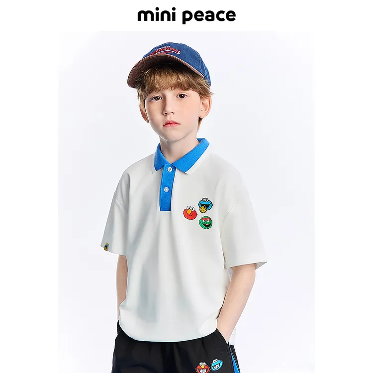 【凉感防蚊】MINIPEACE×芝麻街联名太平鸟童装男童POLO衫短袖T恤夏