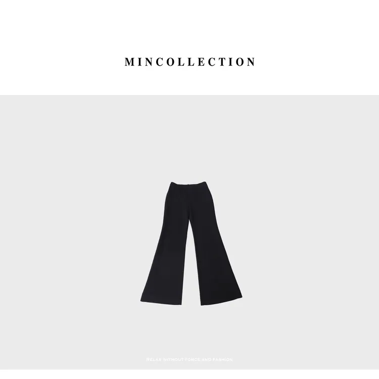 DE Mincollection空气微喇裤/高支强捻纱弹力显瘦直腿休闲裤2452A