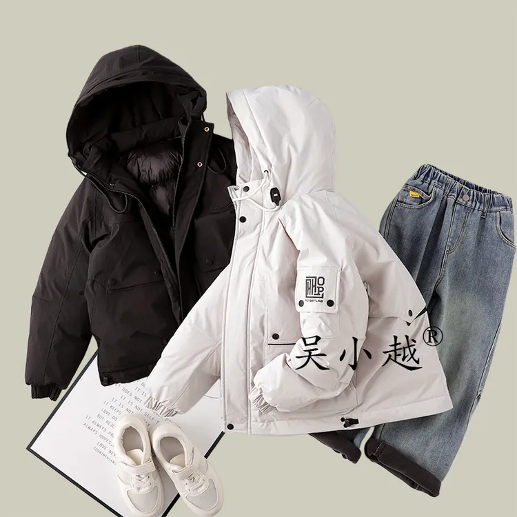 吴小越w1857男童中大童冬装云龙棉加厚洋气儿童冲锋衣冬季韩版外