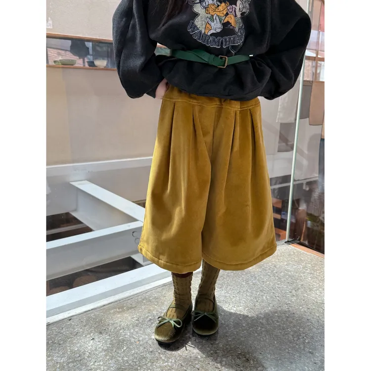 LJ-72050-TBB童装女童裤子2025秋冬新款条绒加绒7分裤韩系复古慵