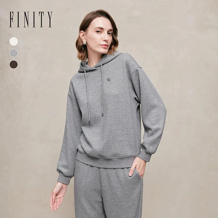 FINITY菲妮迪新款时尚休闲百搭秋款简约卫衣长袖运动女士显瘦遮肉