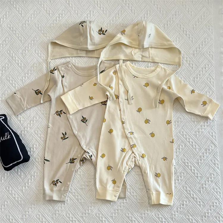25春装新生ins风婴儿连体衣服纯棉男女宝宝睡衣哈衣爬服春秋套装