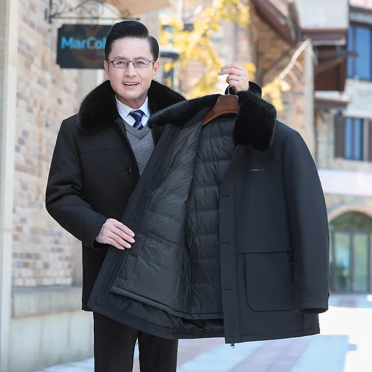 加厚中老年棉服老人羽绒服爸爸装棉衣宽松季冬加绒冬保暖加大加肥