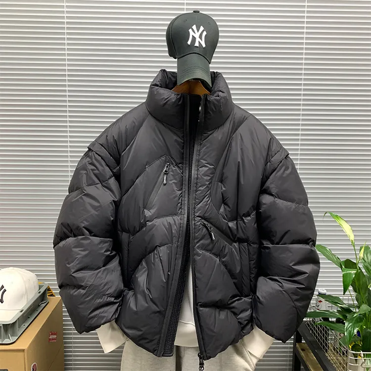 立领羽绒服外套男冬季新款高街潮牌高品质防风保暖休闲百搭面包服