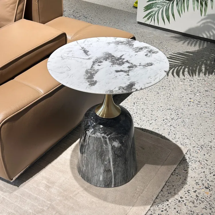 大理石圆几简约现代沙发小边几客厅圆桌小茶几家用高级感角几