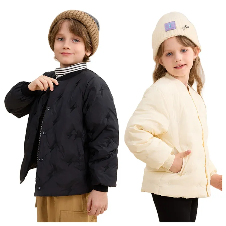 巴拉可儿儿童秋冬白鸭绒羽绒服男童女童保暖内胆中大童舒适短款