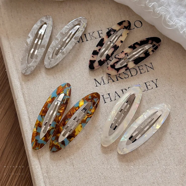 复古醋酸人鱼姬发夹女前额碎发侧边夹子刘海夹百搭日常发卡发饰夏