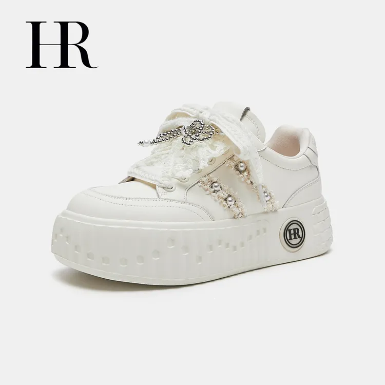 HR/赫莲娜早秋高智感职场风/小白鞋休闲厚底鞋子女款爆款2025新款