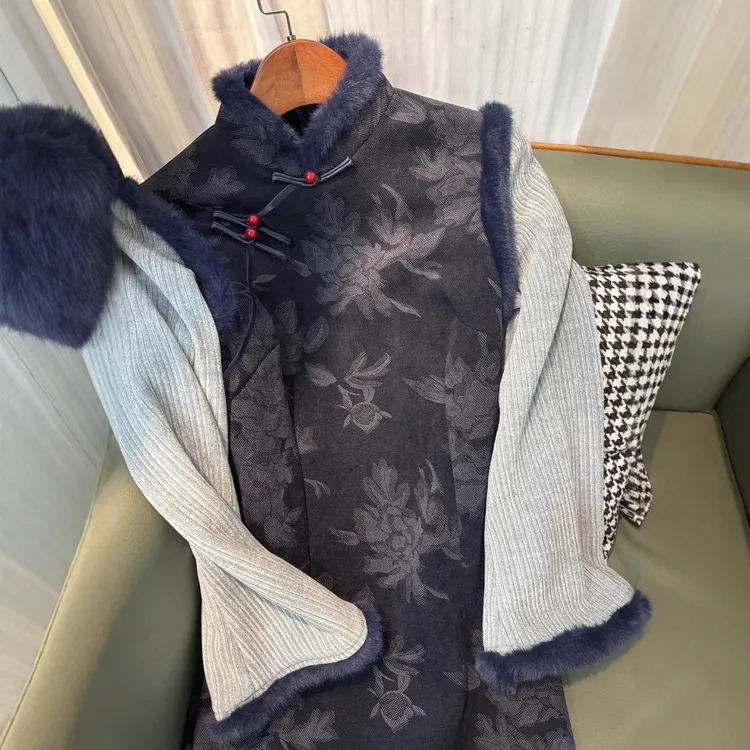 冬季旗袍女新中式加厚新款小个子日常可穿改良显瘦气质高端秋冬