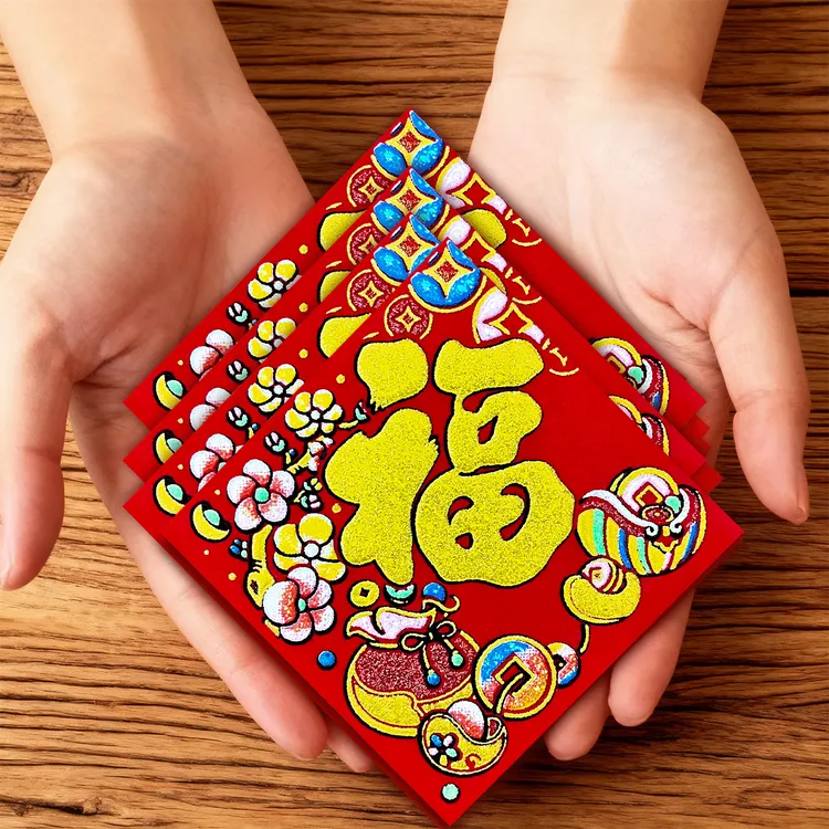 绒布小福字贴自粘迷你福字2026马年乔迁新居门贴春节装饰新年贴纸