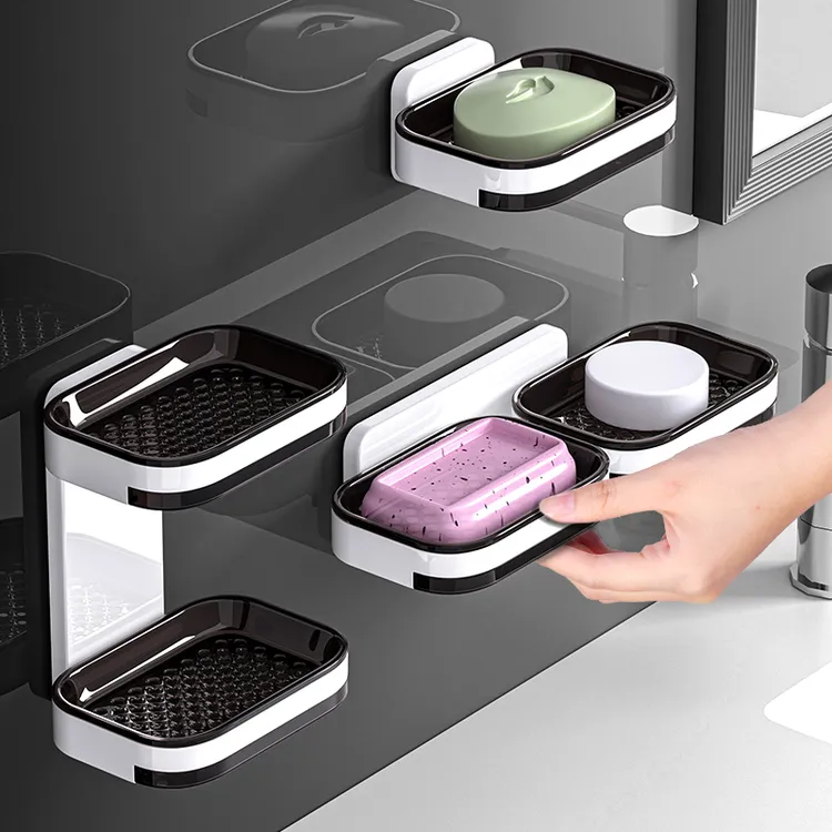 优勤肥皂盒壁挂式沥水家用新款卫生间香皂双层置物架轻奢风免打孔